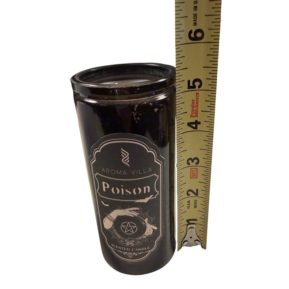 Aroma Villa Poison Scented‎ Candle Black Jar Gothic Halloween Decor 8.6 oz - Picture 6 of 7